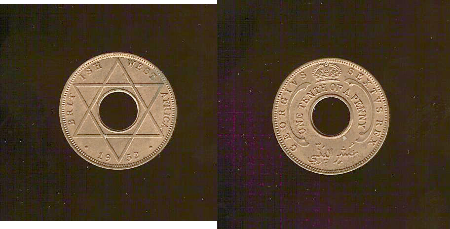 AFRIQUE OCCIDENTALE BRITANNIQUE 1/10th penny 1952 SPL